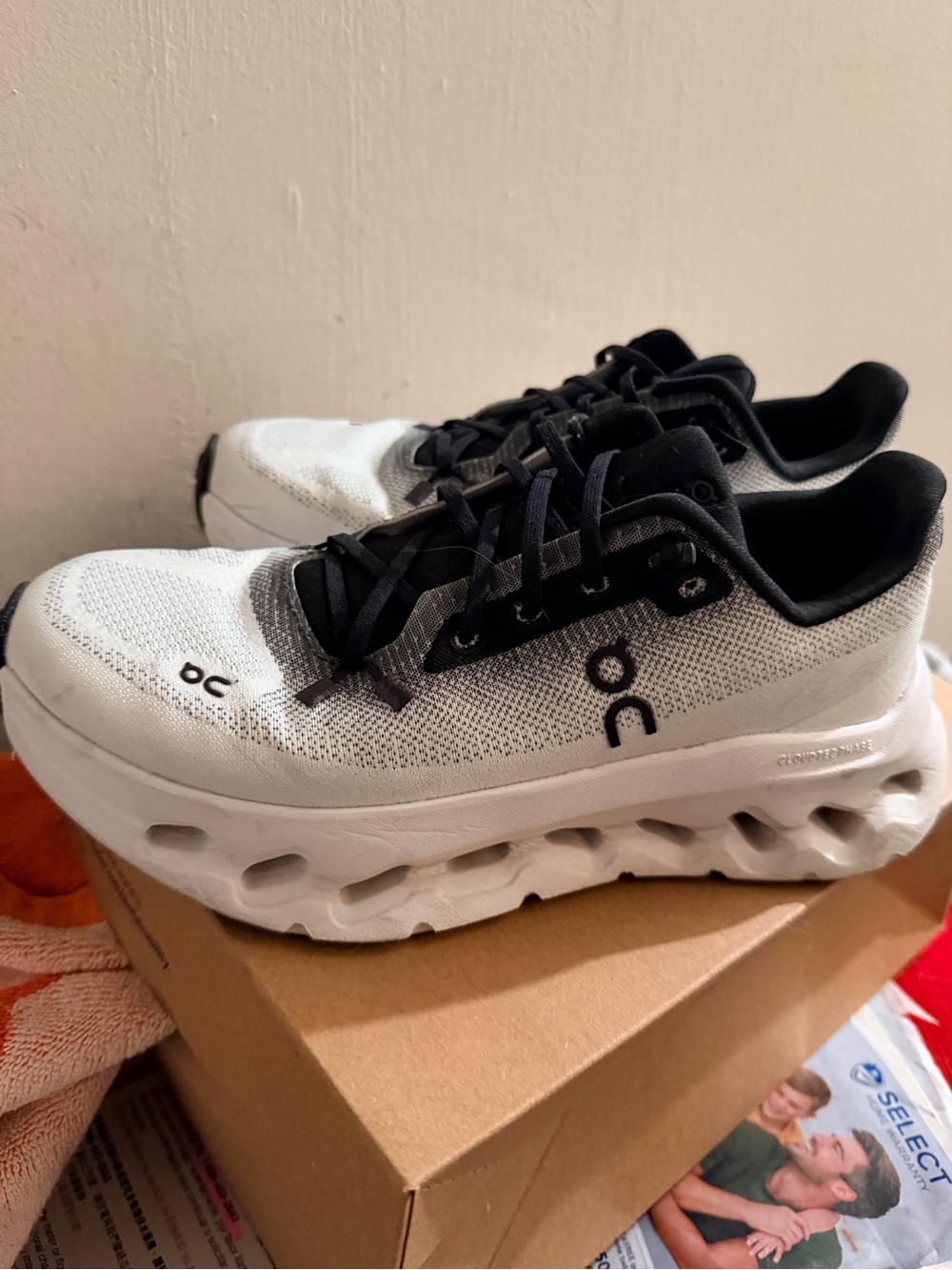 On Running Kids Cloudmonster Sneakers in White and Black